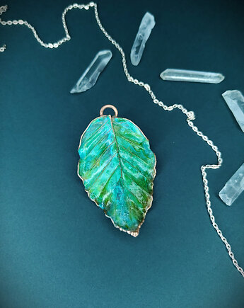 Wisior Liść Buka- mądrość i odwaga, Cuprum Pracownia Miedzi