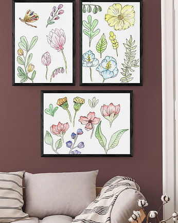 Wiosenne kwiaty, malowane obrazy, AAS Art Studio