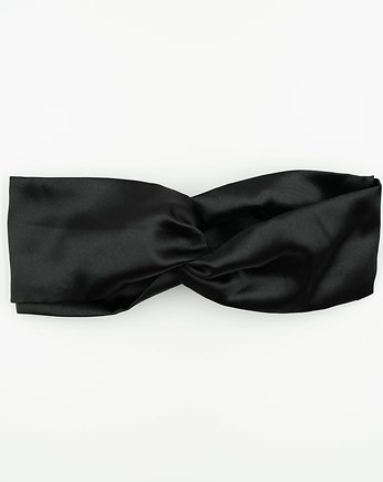 Opaska przeplatana Czarna satyna, wu handmade
