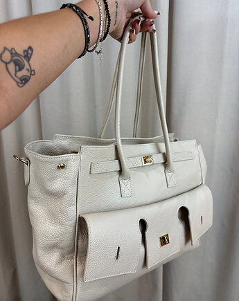 Skórzna torba XL Beige, SOLO moda