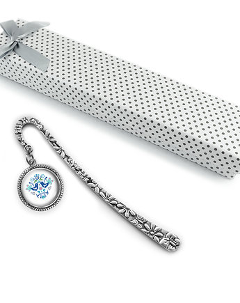 Zakładka do książki - Ptaszki folkowe blue