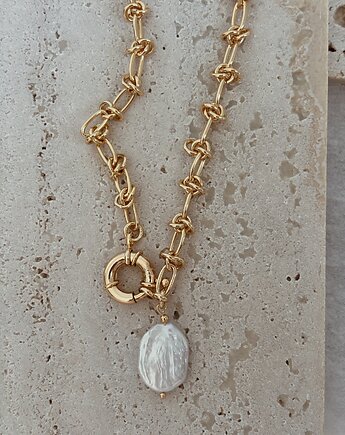 Naszyjnik łańcuszek Perła Naturalna, Chmolowska Jewellery