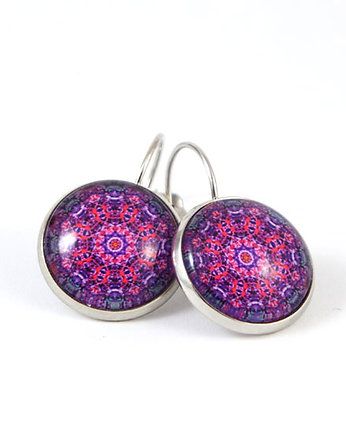 Kolczyki - Fioletowa mandala, yenoo