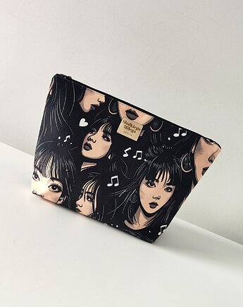 Duża Kosmetyczka K-pop Black z weluru, Słodkiego Miłego Szycia