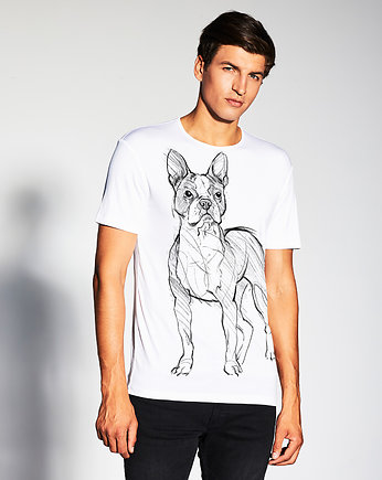 Boston Terrier Dog Men's T-shirt white, SELVA