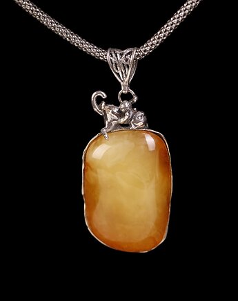 Wisiorek kot na bursztynie bałtyckim, Andorii by Baco