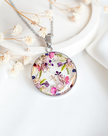 Wisiorek z kompozycją kwiatową, nature gift