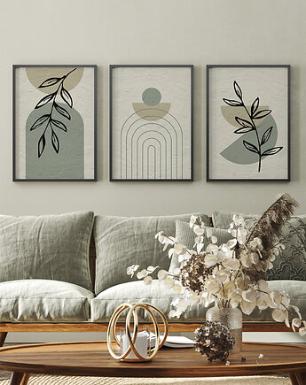 Zestaw plakatów - Abstrakcja boho (set177), raspberryEM