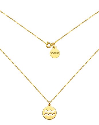 Złoty naszyjnik z zodiakiem Wodnika, SOTHO