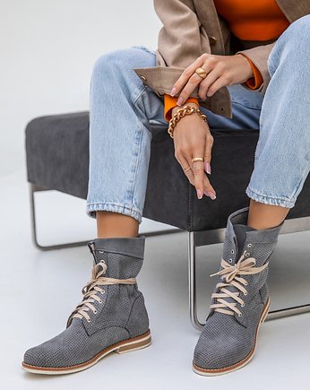 RĘCZNIE ROBIONE BOTKI ZAPATO 428 GRAFITOWY, Zapato