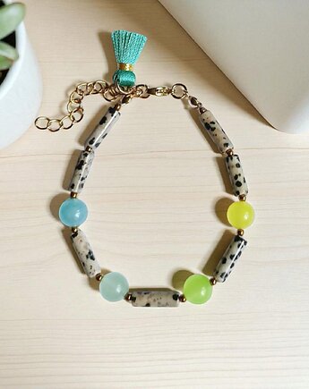 Bransoletka : summer JASPER collection : jaspis i jadeit, kaktusia