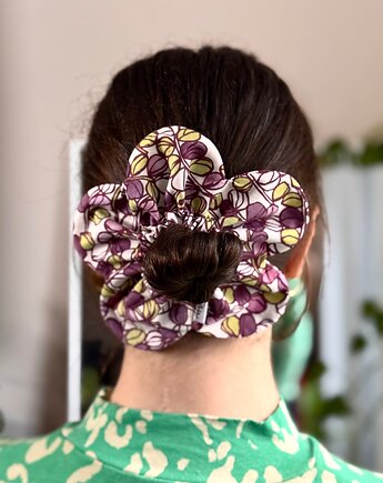 Flower Scrunchie Fiolet, wu handmade