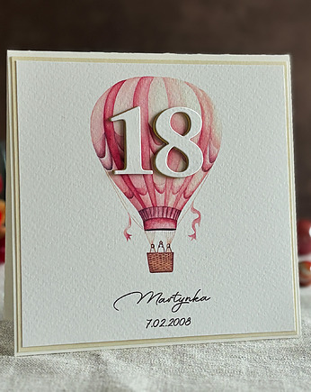 Personalizowana kartka na 18 urodziny, BH 38, Anna Art and Crafts