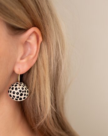 Kolczyki ceramiczne purchawki black dots, Vaczor