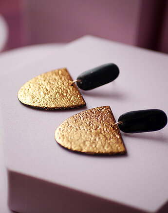 Kolczyki z glinek złote od święta, MODELINOVA