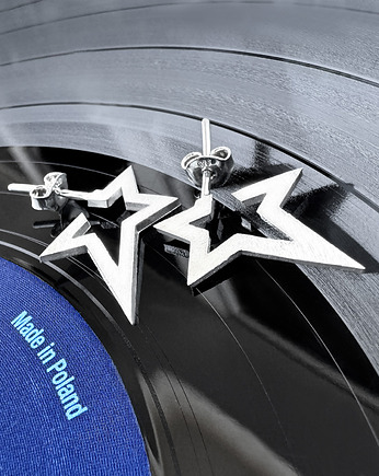 Srebrne kolczyki wkrętki Gwiazdki Rockstar light, wersja mniejsza, SHAMBALA