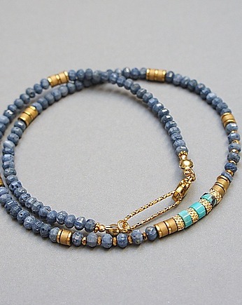 Koral niebieski /choker/ naszyjnik  - Szlachetna kolekcja, KiKa pracownia