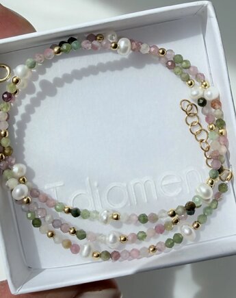 Naszyjnik z kamieni naturalnych Matcha t, ATdiament