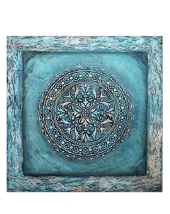 Mandala 41 obraz do salonu malowany na płótnie 3D, Galeriai