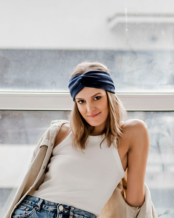 Navy Velvet Turban - Opaska, Girlsband