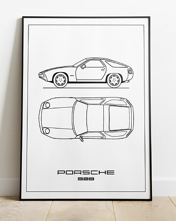 Plakat Legendy Motoryzacji - Porsche 928, Peszkowski Graphic