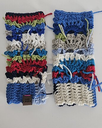 Mitenki retro z wełny, Las i Łąka