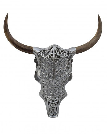 Poroże rogi Exotic Bull srebrne drewno mango 57cm, Home Design