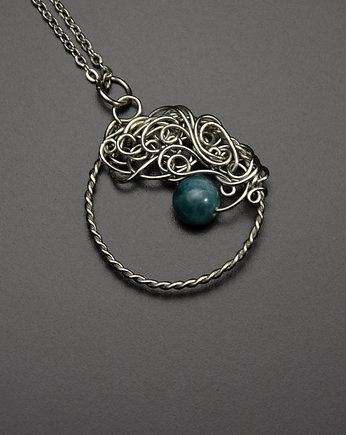 Wisiorek apatyt koło kółko wire wrapping, Agata Rozanska