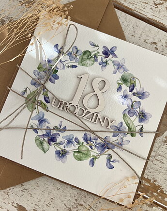 Wyjątkowa ręcznie robiona kartka na 18-ste urodziny, osiemnastka, pomysł na p, sorte