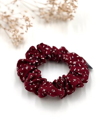 Scrunchie Slim Bordo wzorki