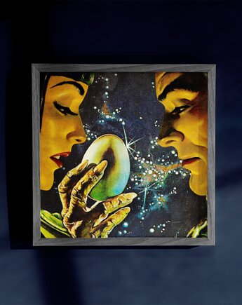 Grafika kolaż / plakat dekoracyjny retro sci-fi girl power kosmos, Something Weird Collage