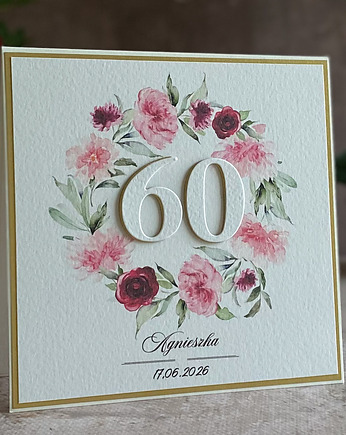 Personalizowana kartka na 60 urodziny, BH 21, Anna Art and Crafts
