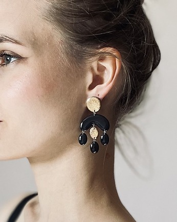 Wiszące kolczyki CIRCUS czarne, Clayee