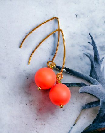 Swarovski neon pearls : neon orange, kaktusia