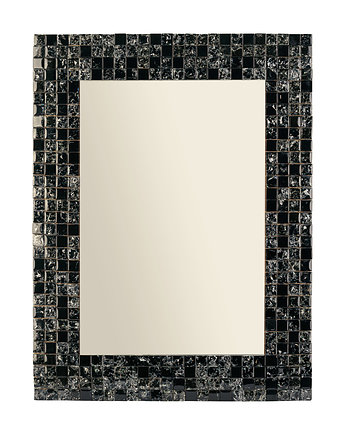 Czarne lustro prostokątne, mozaika połysk, efekt potłuczonego szkła, prezent, BALMAKO