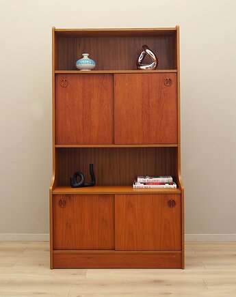 Biblioteczka tekowa, duński design, lata 60, produkcja: Dania, Przetwory design