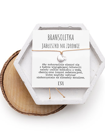 Minimalistyczna bransoletka na sznurku z jabłuszkiem zdrowia, mdesign