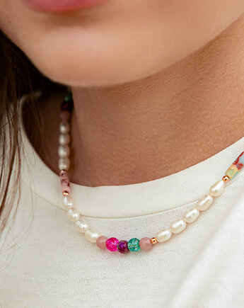 Naszyjnik z pereł i kamieni, baj.KA