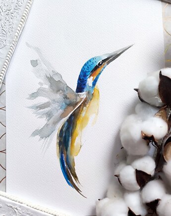 Akwarela zimorodek, Wiktoria Borys Art