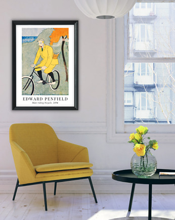 Plakat reprodukcja Edward Penfield "Man riding bicycle" z 1894 r., Well Done Shop