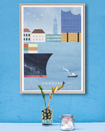 Hamburg - w porcie - plakat fine art, minimalmill