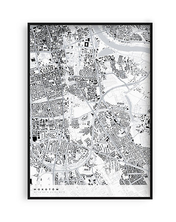 Plakat Mokotów - mapa dzielnicy Warszawy, PLAKATY GEOMETRYCZNE