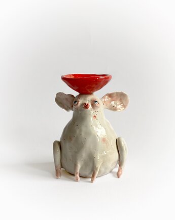 Kominek do wosku, Kominek na olejki eteryczne, Ceramiczna myszka, Matylda ceramika