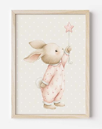 Plakat Na Ścianę Dla Dziewczynki Różowe króliczki nr. 5, Dekoracjan