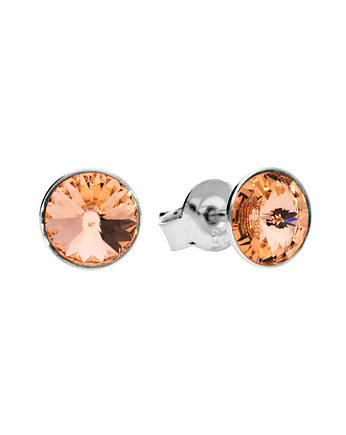 Małe kolczyki sztyfty brzoskwina oczka Swarovski, KOM Biżuteria