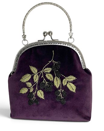 Torebka damska Jeżyna, torebka do ręki, torebka wieczorowa haftowana, IriShe Jewelry
