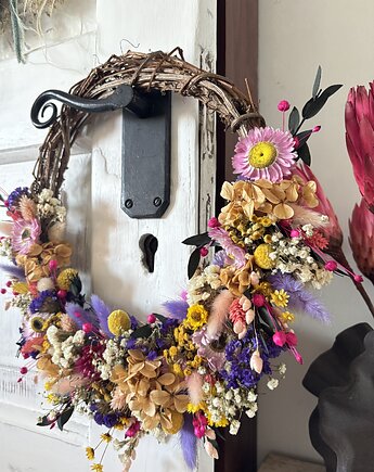 Wianek naturalny wiosenny energetyczne kolory, Zamotana z pasją