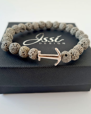 Bransoletka męska STONE ANCHOR-szara lawa, ISSI Jewelry