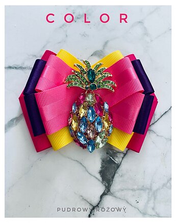 Kolekcja COLOR Brosza z Ananasem z kryształów, Pudrowy Różowy