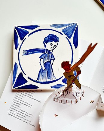 Mały Ksiażę - kafelek ręcznie malowany, AZUL kafelki